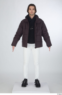 Chadwick a-pose black hoodie black sneakers bordo winter jacket casual…